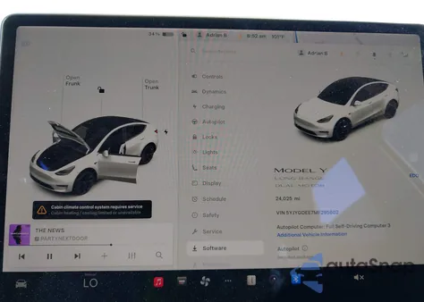 2021 Tesla Model Y из США, поврежденный, VIN 5YJYGDEE7MF295602